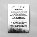 AA Just For Tonight Prayer Poster
