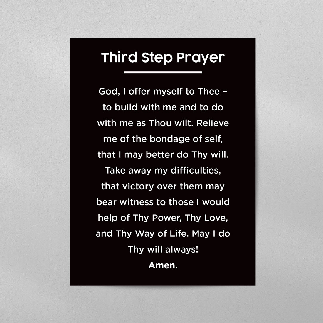 3rd Step Prayer Minimal Mental Heath Wall Art Poster Canvas Framed 3rd step prayer minimal mental heath wall art poster canvas framed