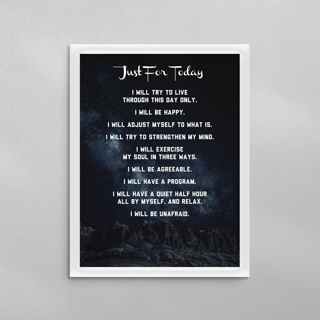 AA Just For Today Prayer Poster