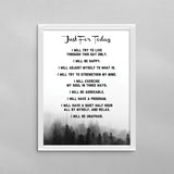 AA Just For Today Prayer Poster