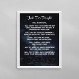 AA Just For Tonight Prayer Poster