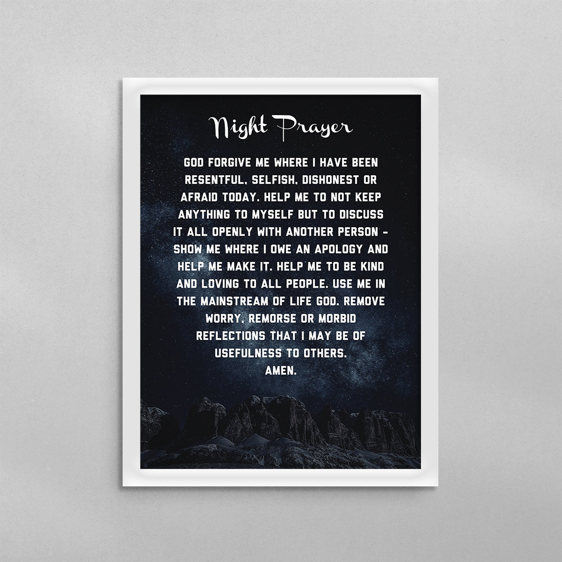 AA Night Prayer Poster