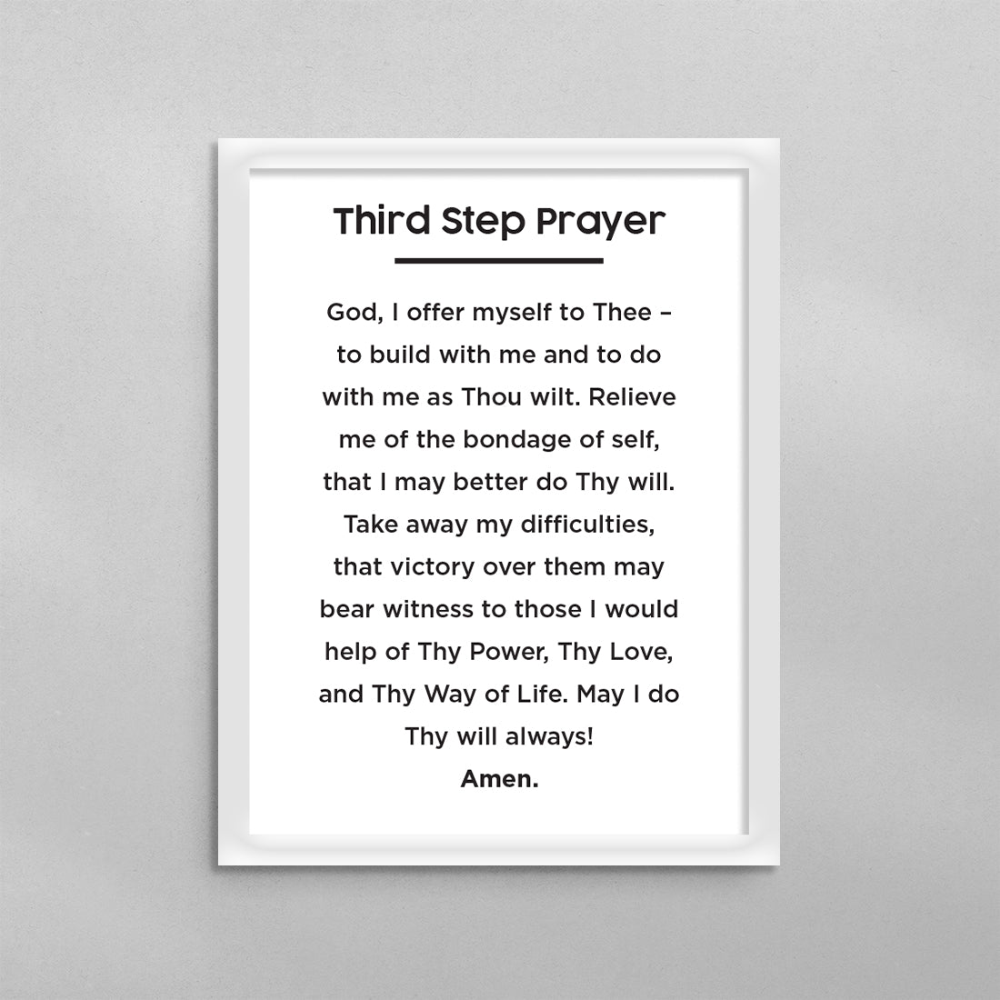 Third (3rd) Step Prayer Minimal