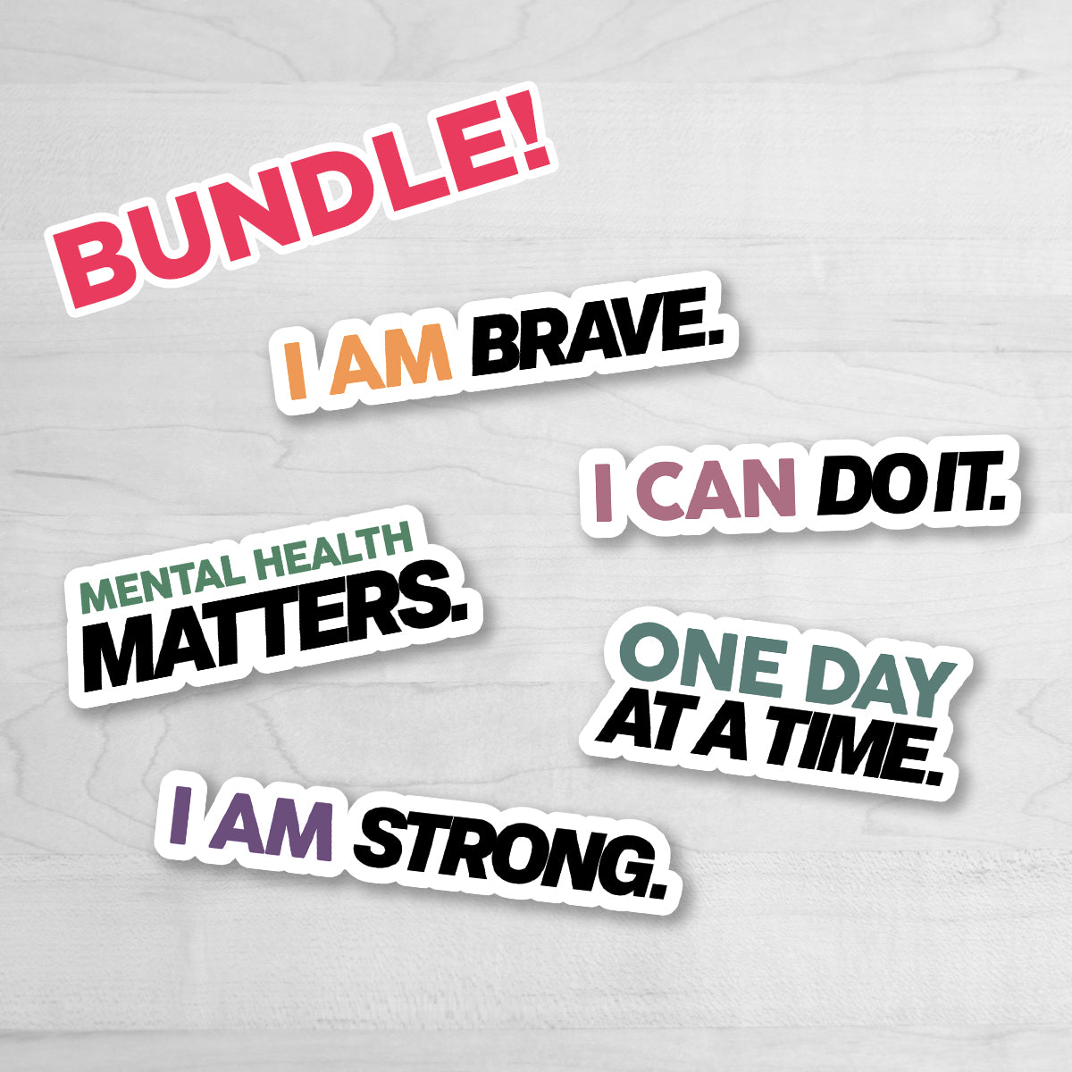 Mental Health Motivational Sticker Bundle