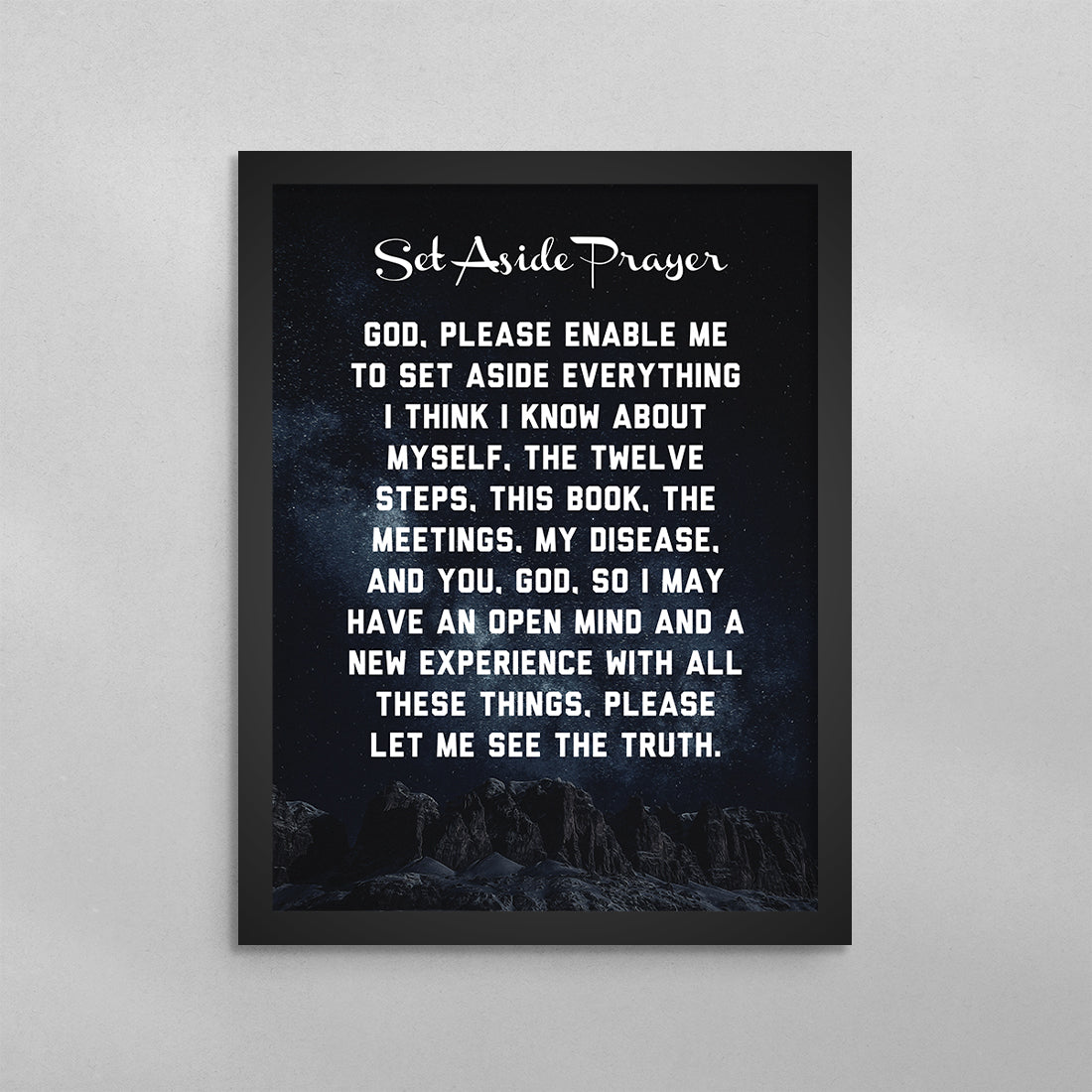 Set Aside Prayer AA Poster Mental Heath Wall Art Canvas Framed Print Set aside prayer aa poster mental heath wall art canvas framed print