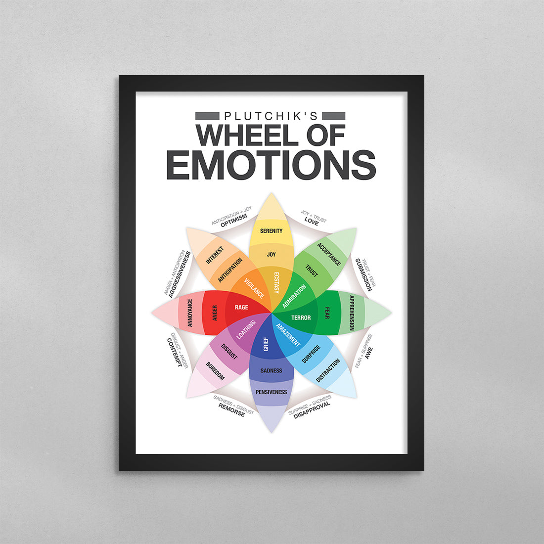 Plutchik’s Wheel of Emotions Mental Heath Wall Art Poster, Canvas ...