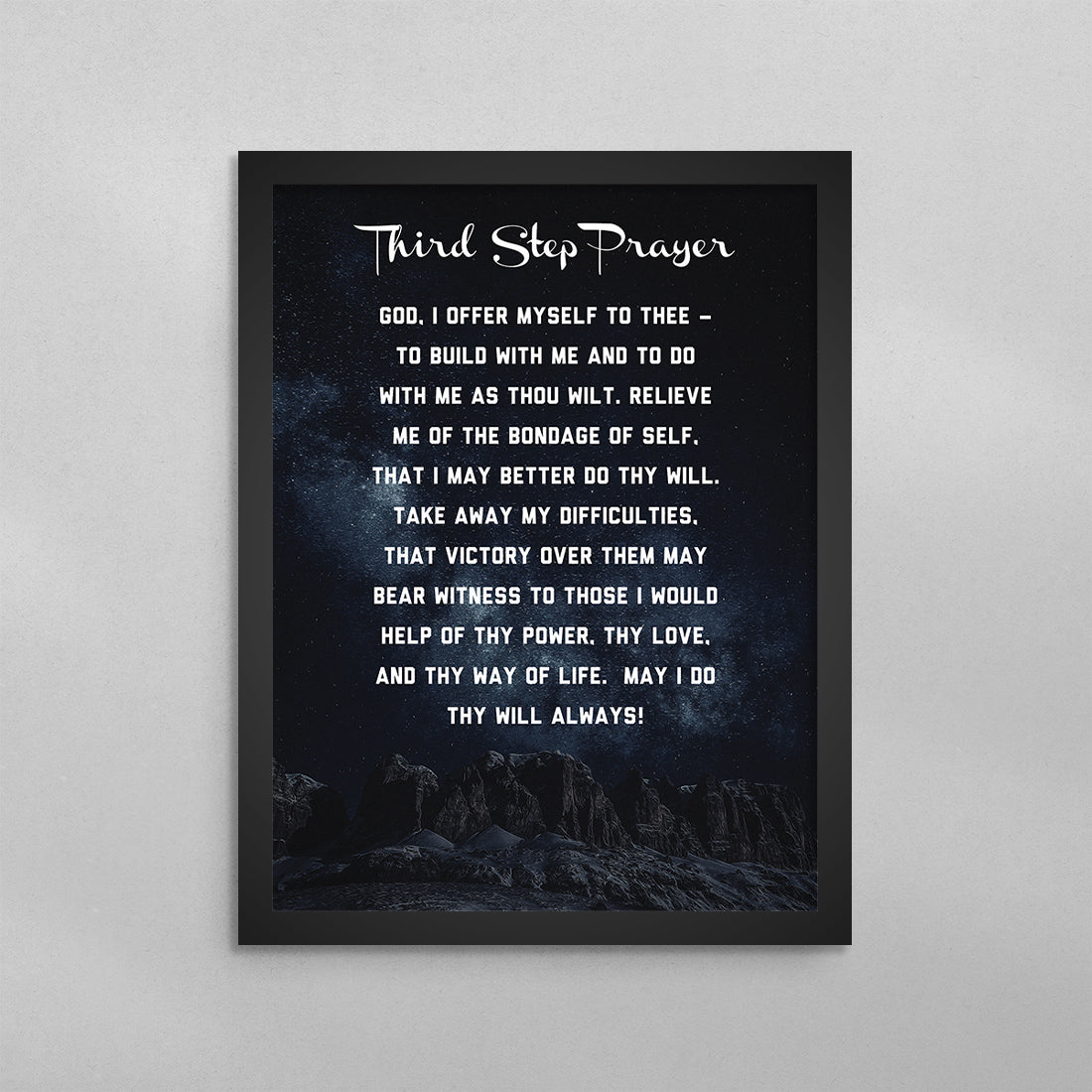 3rd Step Prayer Poster - Addiction Recovery Wall Art Framed Prints ...