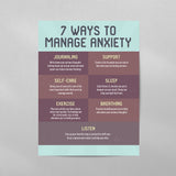 7 Ways to Manage Anxiety Poster