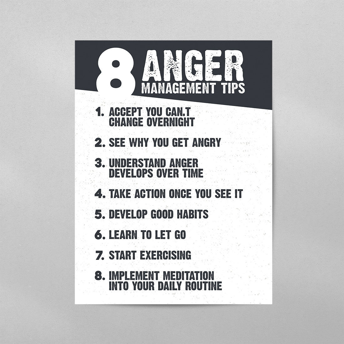 8 Anger Management Tips Poster