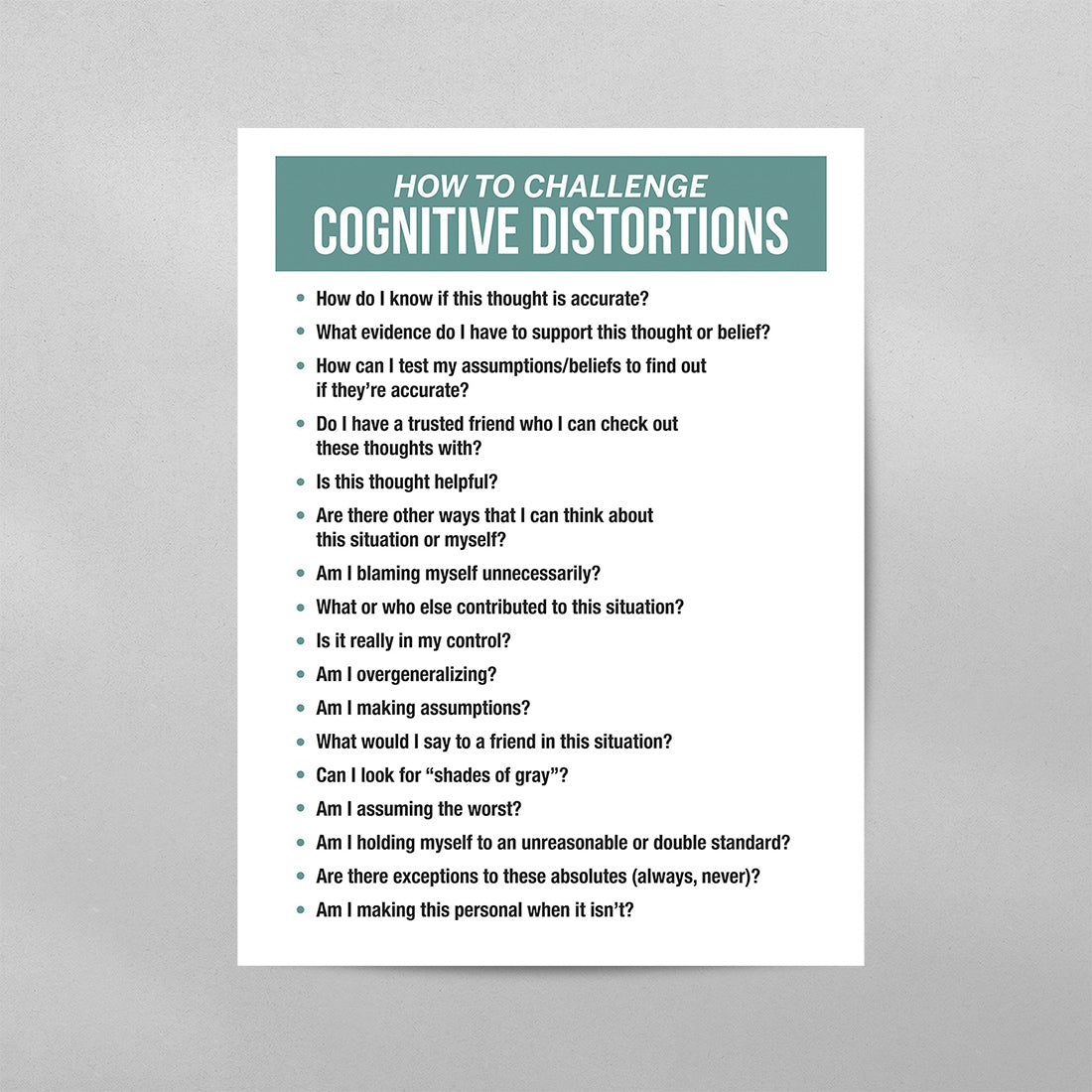 How To Challenge Cognitive Distortions CBT