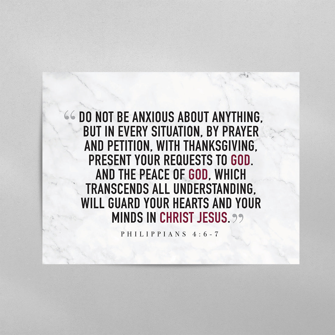 Philippians 4:6-7 Poster for Anxiety