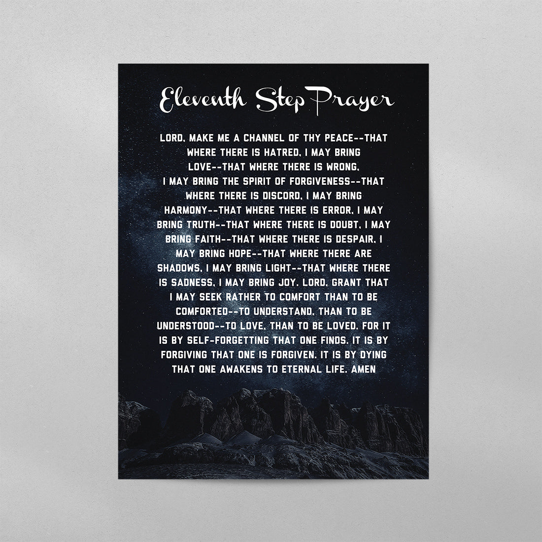 Eleventh (11th) Step Prayer Poster