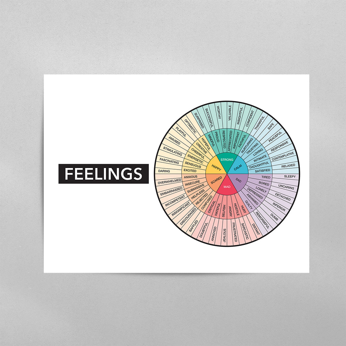 Feelings Wheel Chart Horizontal with Quote