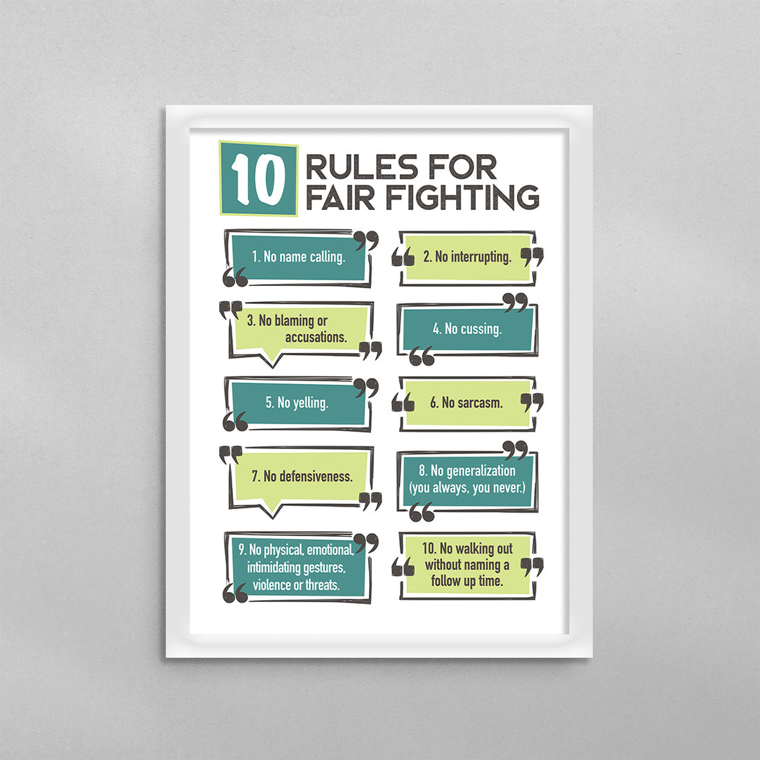 10 Rules for Fair Fighting Poster
