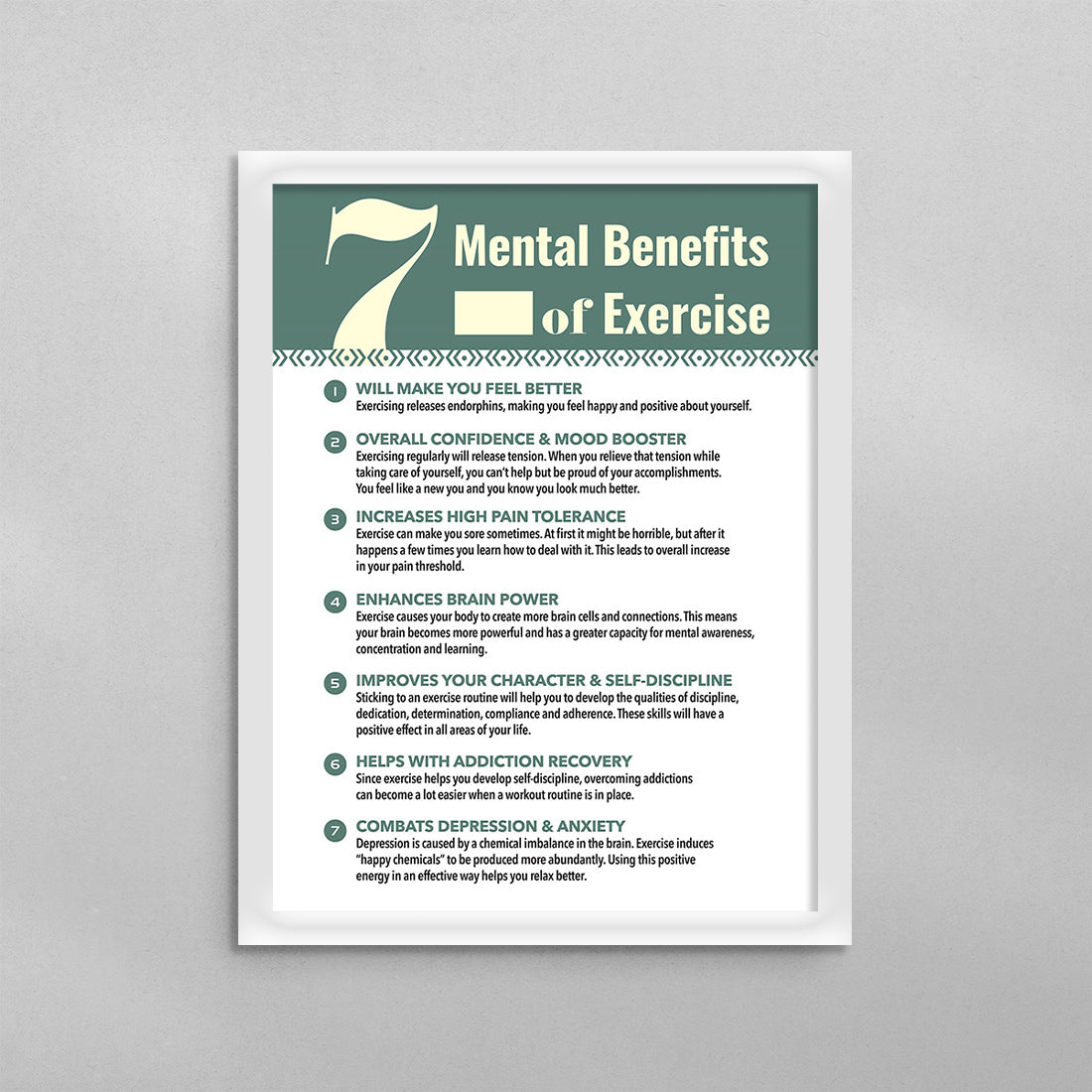 7 Mental Benefits of Exercise Poster