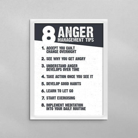 8 Anger Management Tips Poster