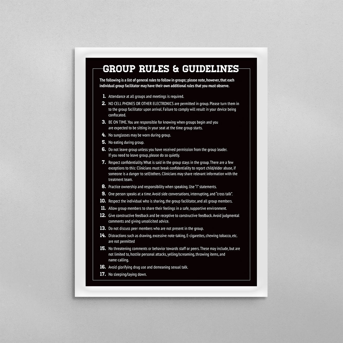Group Rules and Guidelines Poster