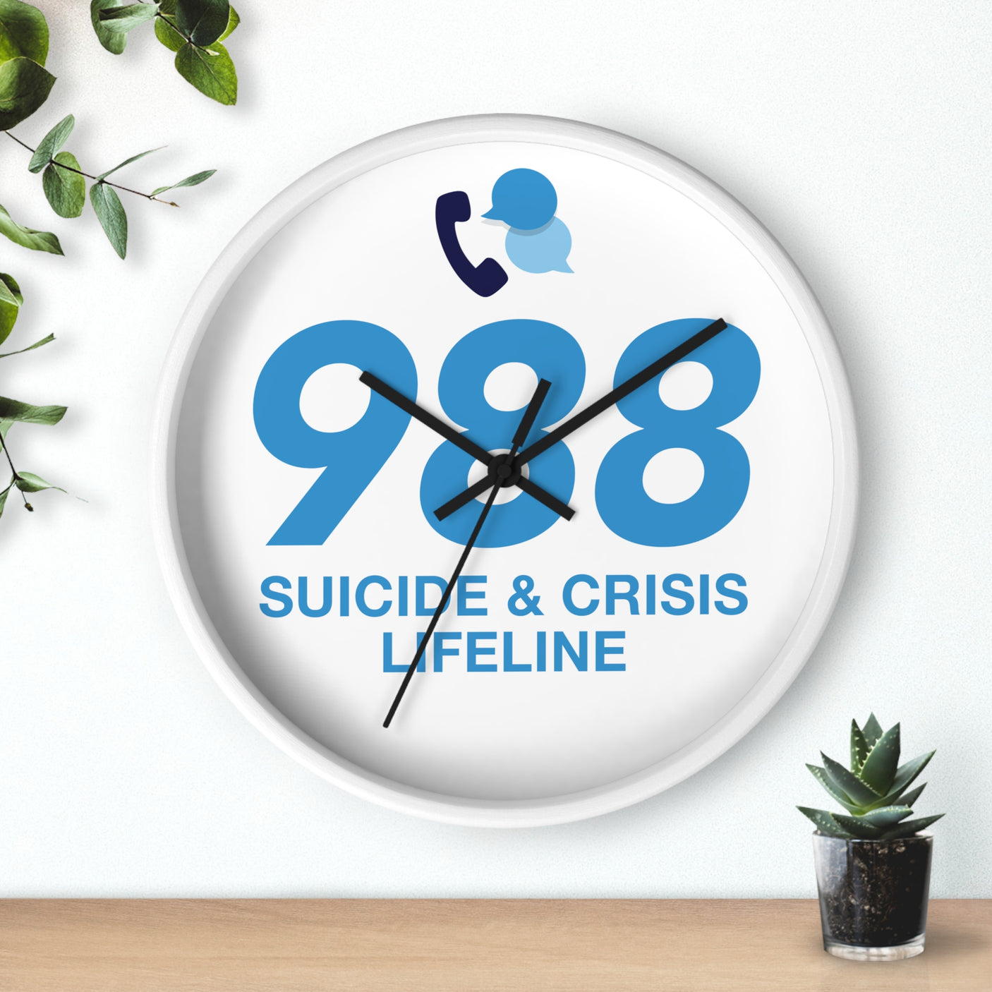 988 Suicide & Crisis Lifeline Clock