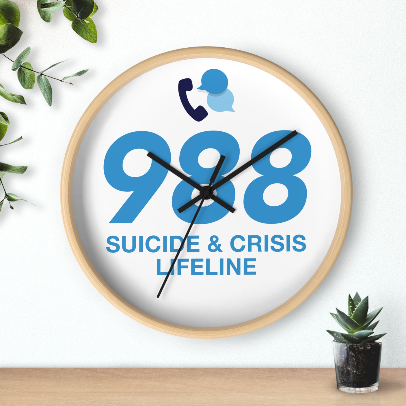 988 Suicide & Crisis Lifeline Clock